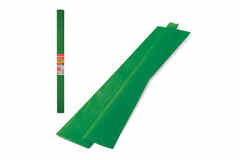 Цветная бумага крепированная плотная, растяжение до 45%, 32 г/м2, BRAUBERG рулон, темно-зеленая, 50х250 см, 126537