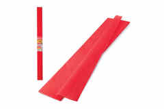 Цветная бумага крепированная плотная, растяжение до 45%, 32 г/м2, BRAUBERG рулон, красная, 50х250 см, 126531