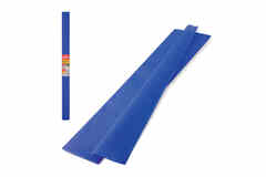 Цветная бумага крепированная плотная, растяжение до 45%, 32 г/м2, BRAUBERG рулон, синяя, 50х250 см, 126535