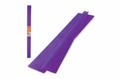 Цветная бумага крепированная плотная, растяжение до 45%, 32 г/м2, BRAUBERG рулон, фиолетовая, 50х250 см, 126533