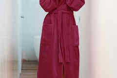 Махровый халат рубинового цвета Luna di Giorno (Женские халаты)