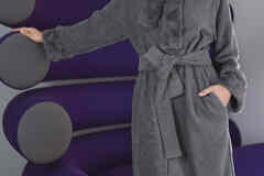 Махровый халат с меховой отделкой Luna di Giorno (Женские халаты)