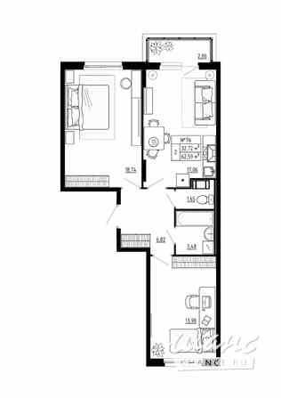 2-к квартира, 62.59 м², этаж 4/4 Ломоносов - изображение 3