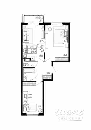 2-к квартира, 62.59 м², этаж 4/4 Ломоносов - изображение 3