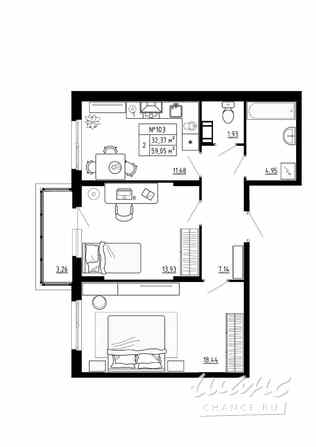 2-к квартира, 59.05 м², этаж 3/4 Ломоносов - изображение 3