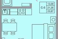 1-к квартира, 23.87 м², этаж 9/17