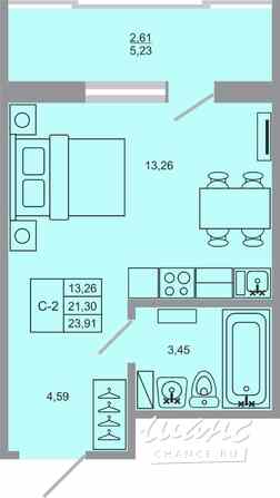 1-к квартира, 23.91 м², этаж 17/17 Бугры - изображение 1