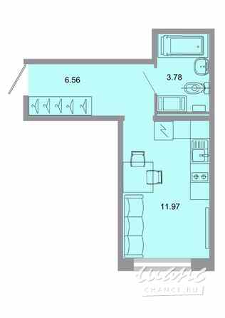 1-к квартира, 21.8 м², этаж 1/15 Бугры - изображение 1