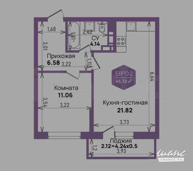 1-к квартира, 46 м², этаж 20/24 Краснодар - изображение 3