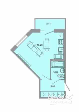 1-к квартира, 28 м², этаж 4/20 Бугры - изображение 1