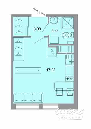 1-к квартира, 23 м², этаж 1/15 Бугры - изображение 1