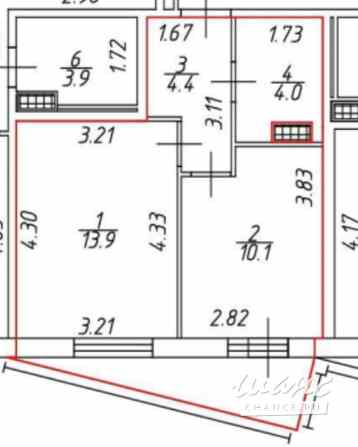 1-к квартира, 32.4 м², этаж 5/13 Санкт-Петербург - изображение 3