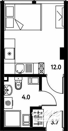 1-к квартира, 19.7 м², этаж 4/10 Санкт-Петербург - изображение 3