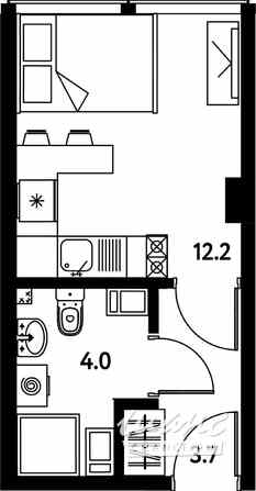 1-к квартира, 19.9 м², этаж 4/10 Санкт-Петербург - изображение 3