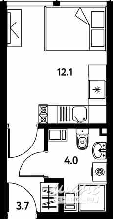 1-к квартира, 19.8 м², этаж 6/10 Санкт-Петербург - изображение 3