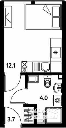 1-к квартира, 19.8 м², этаж 6/10 Санкт-Петербург - изображение 3