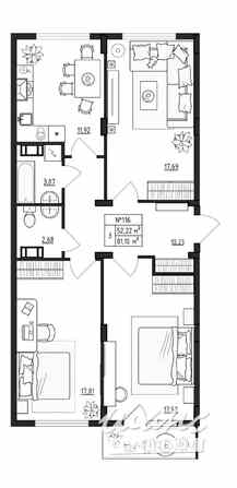 3-к квартира, 81.1 м², этаж 2/4 Выборг - изображение 3