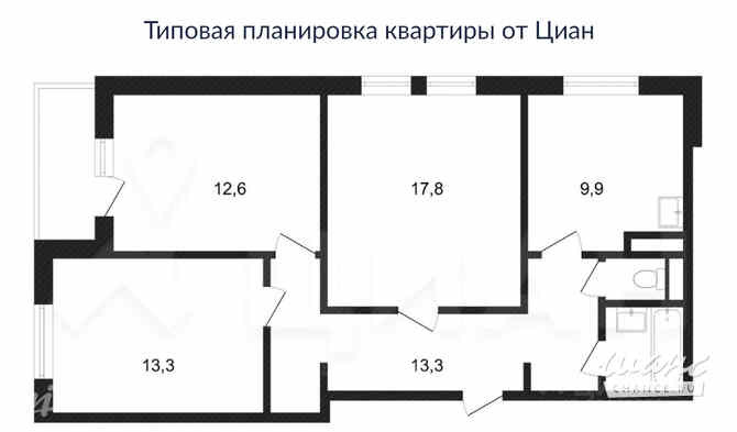 3-к квартира, 69.5 м², этаж 3/18 Подольск - изображение 3