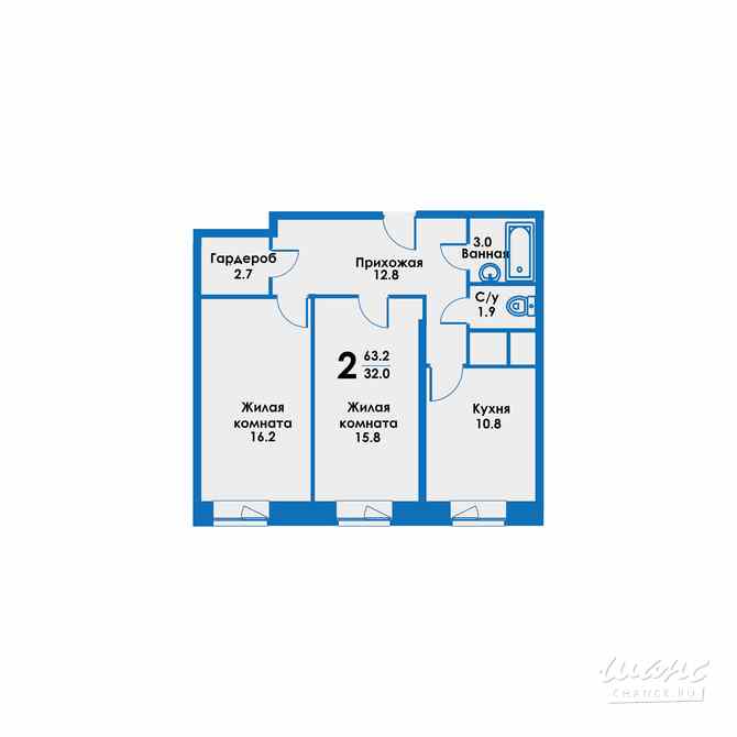 2-к квартира, 63.1 м², этаж 2/7 Дзержинский - изображение 3