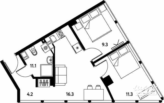 2-к квартира, 45.2 м², этаж 4/10 Санкт-Петербург - изображение 3