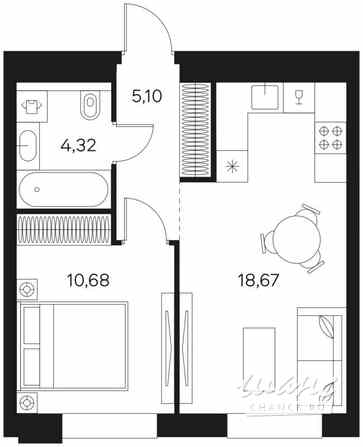 1-к квартира, 38.77 м², этаж 11/20 Москва - изображение 3