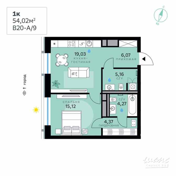 1-к квартира, 54.02 м², этаж 3/13 Москва - изображение 3