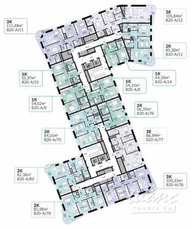 1-к квартира, 54.02 м², этаж 3/13 Москва - изображение 1