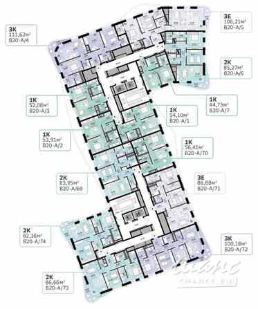 1-к квартира, 56.41 м², этаж 2/13 Москва - изображение 1