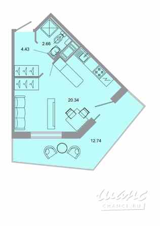 1-к квартира, 30.5 м², этаж 2/15 Бугры - изображение 1