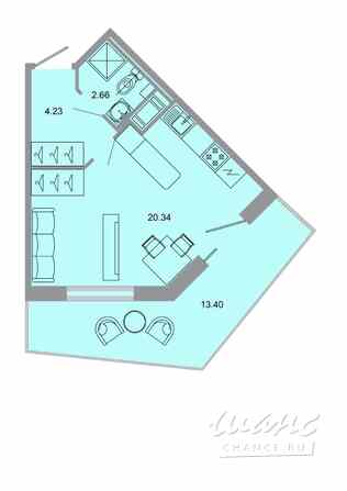 1-к квартира, 30.3 м², этаж 13/15 Бугры - изображение 1