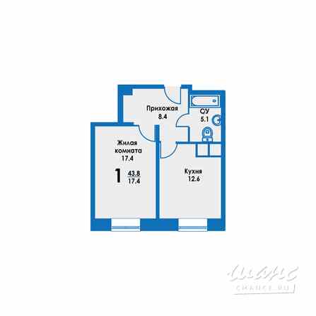 1-к квартира, 43.6 м², этаж 3/8 Дзержинский - изображение 3