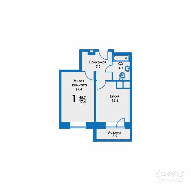 1-к квартира, 45.1 м², этаж 7/8 Дзержинский - изображение 3