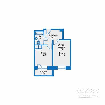 1-к квартира, 45.2 м², этаж 6/8 Дзержинский - изображение 3