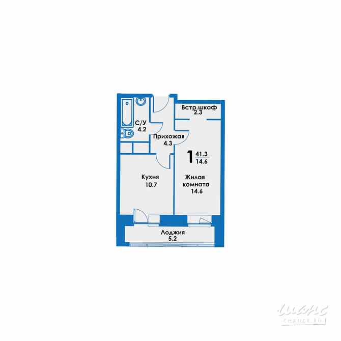 1-к квартира, 42.2 м², этаж 5/8 Дзержинский - изображение 3