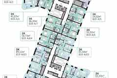 1-к квартира, 58.73 м², этаж 2/12