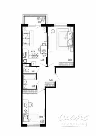2-к квартира, 62.59 м², этаж 4/4 Ломоносов - изображение 3