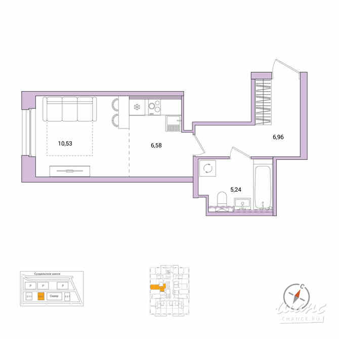 1-к квартира, 29.31 м², этаж 2/25 Санкт-Петербург - изображение 3