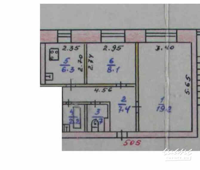 3-к квартира, 44.9 м², этаж 1/4 Кызыл - изображение 1