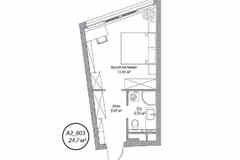 1-к квартира, 24.7 м², этаж 8/10