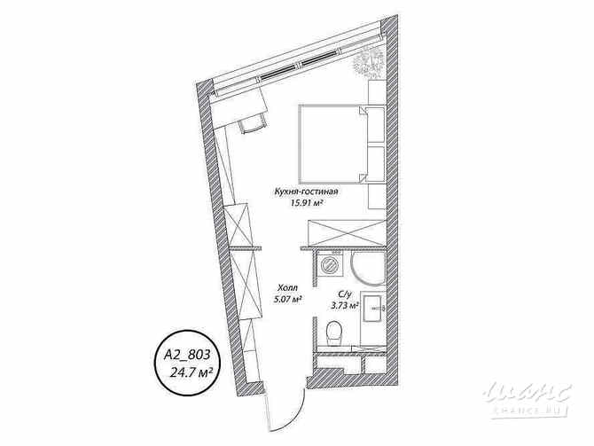 1-к квартира, 24.7 м², этаж 8/10 Москва - изображение 1