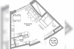 1-к квартира, 54.1 м², этаж 8/10