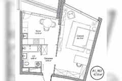 1-к квартира, 47.9 м², этаж 9/10