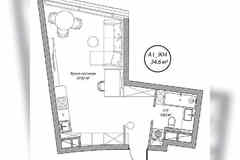 1-к квартира, 34.6 м², этаж 9/10