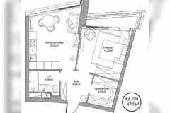 1-к квартира, 47.5 м², этаж 7/10