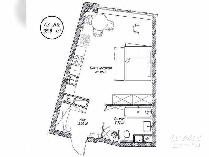 1-к квартира, 35.8 м², этаж 2/10 Москва - изображение 1