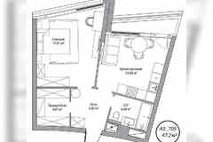1-к квартира, 47.2 м², этаж 7/10
