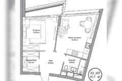 1-к квартира, 47.7 м², этаж 2/10