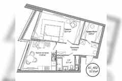 1-к квартира, 57.9 м², этаж 4/10