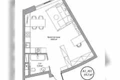1-к квартира, 44.7 м², этаж 4/10