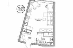 1-к квартира, 35.8 м², этаж 3/10